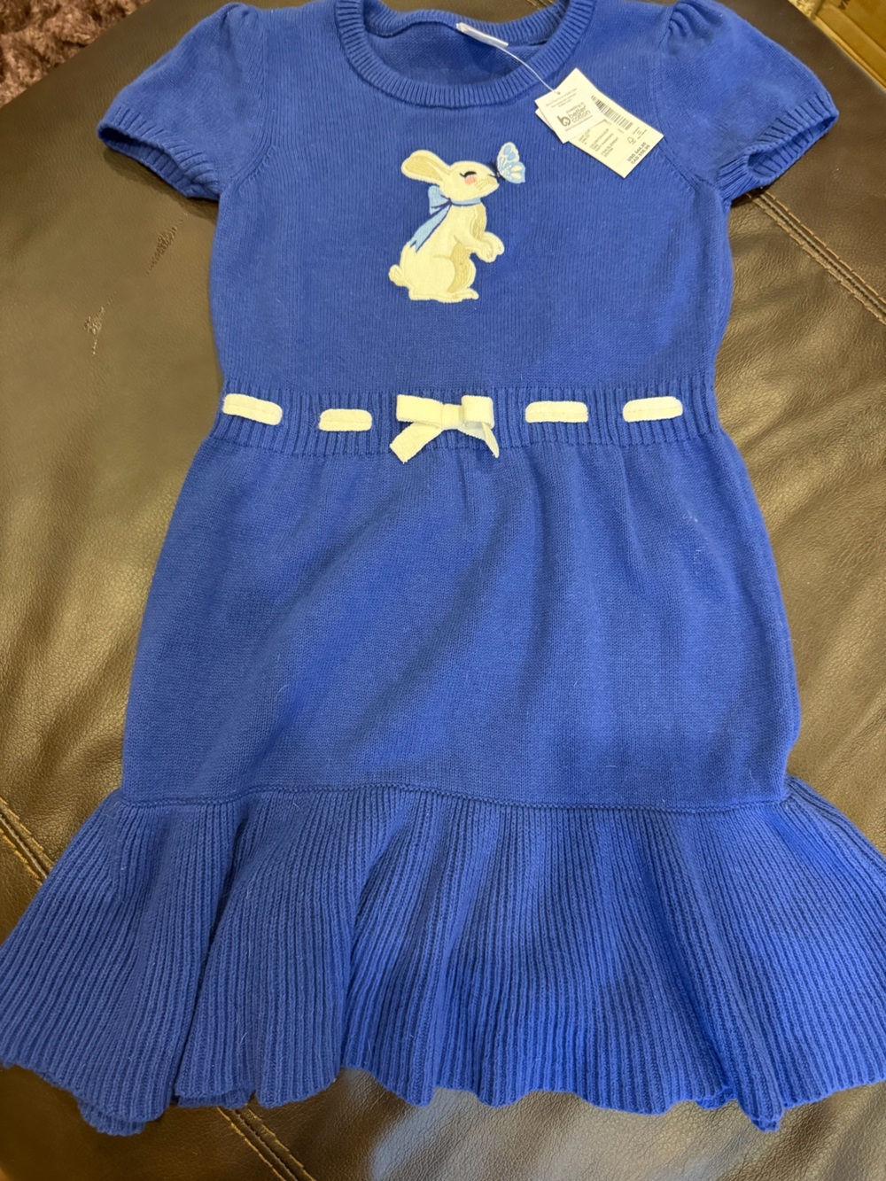 Gymboree Royal Blue Knit Dress with Bunny Applique